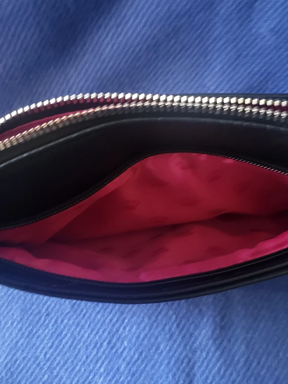Juicy Couture Black Pleated Wristlet Clutch